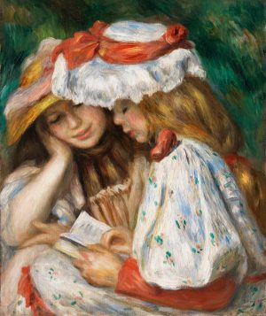 two girls reading c. 1890 1891 by pierre auguste renoir. original from the los angeles county museum of art 895047